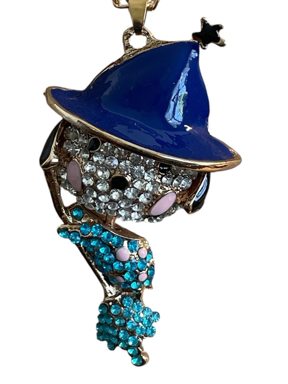 Articulated Blue Crystal Wizard Necklace